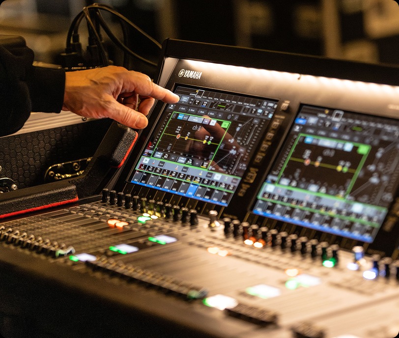 Technician doing sound check